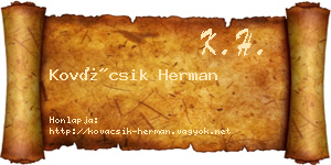 Kovácsik Herman névjegykártya