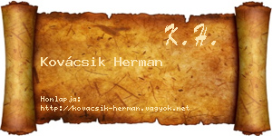 Kovácsik Herman névjegykártya