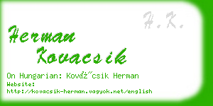 herman kovacsik business card